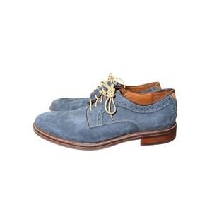 Johnston & Murphy Mens Blue Suede Wingtip Oxford Shoes Lace Up Derby Sz 8.5